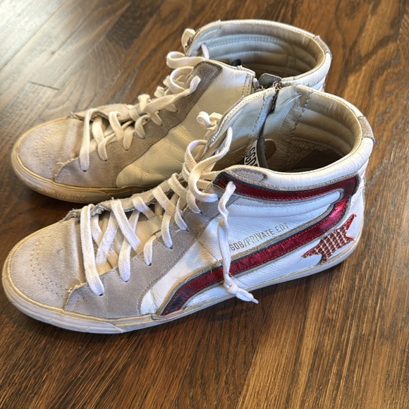 Golden Goose Deluxe Brand White High-Top Sneakers - Picture 4 of 6